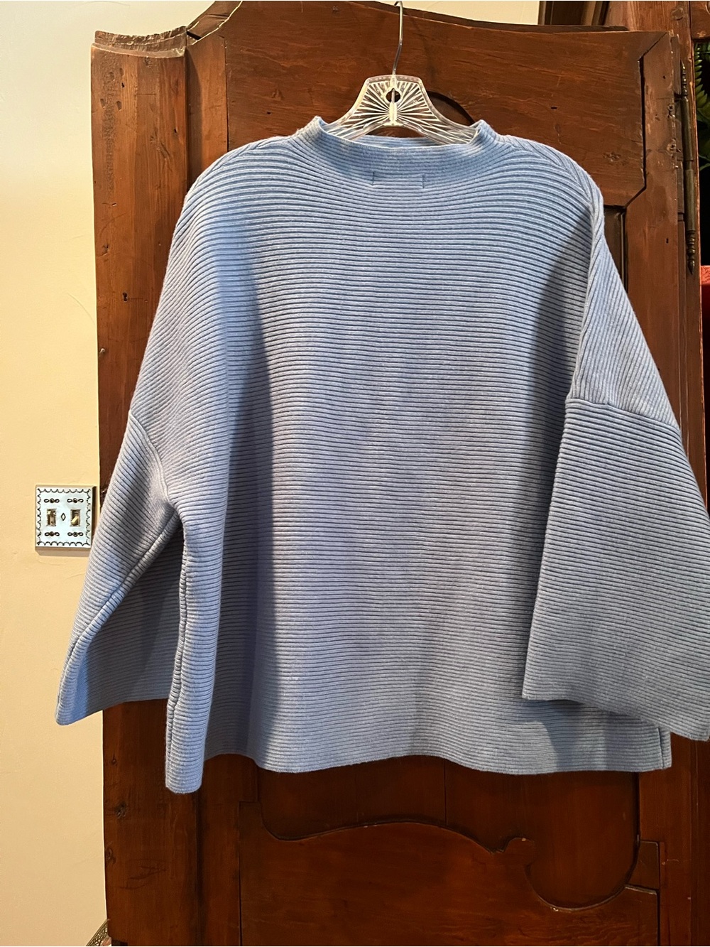 Light Blue Ribbed Mock Neck Sweater only worn once - so cute!